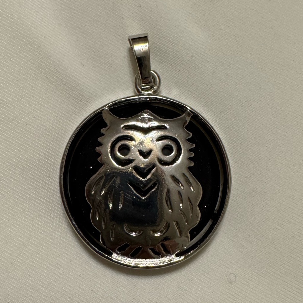 Genuine Blue Sandstone Owl Pendant 🦉